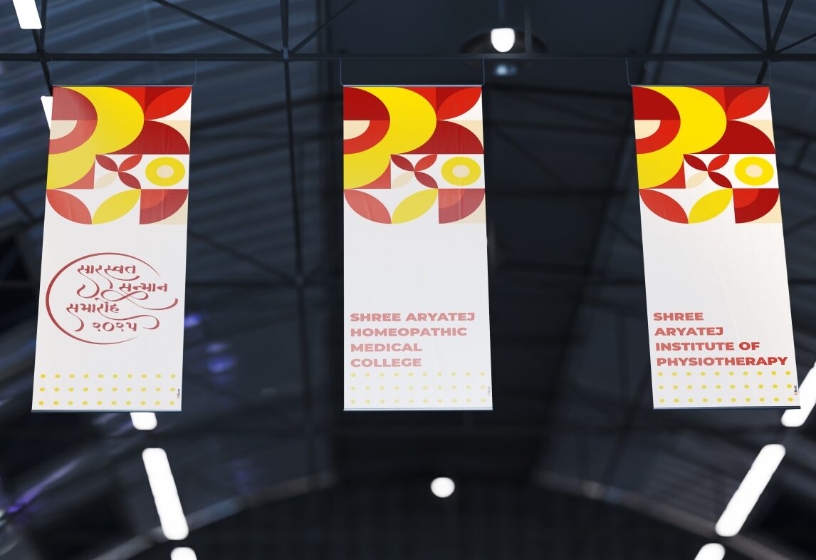 Ceiling Banner Design, Modern Banner Graphics, Hanging Banner Mockup, Indoor Signage, Custom Banner Printing, Printing service in rajkot