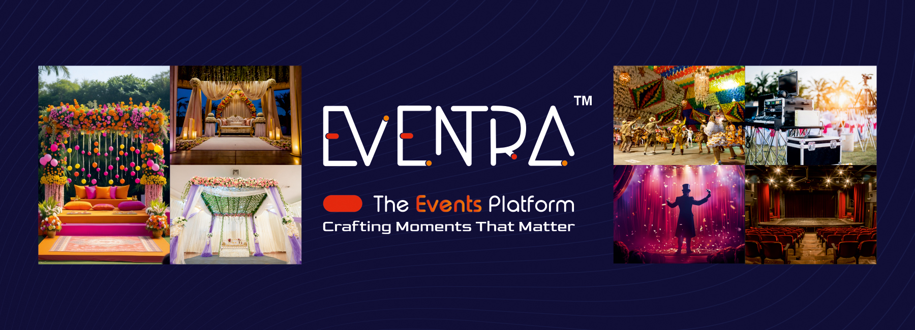 Eventra Event Platform Branding, Event Management Company Visual Identity, Event Services Marketing Design, Professional Event Industry Presentation