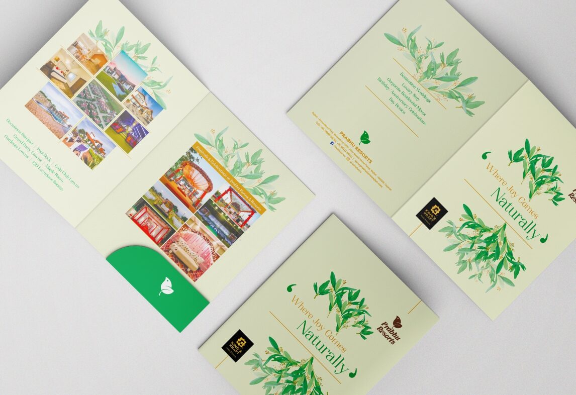 Branded Folder Design, Hospitality Document Holder Design, Custom Corporate Folder Design, Elegant Presentation Folder for Resorts