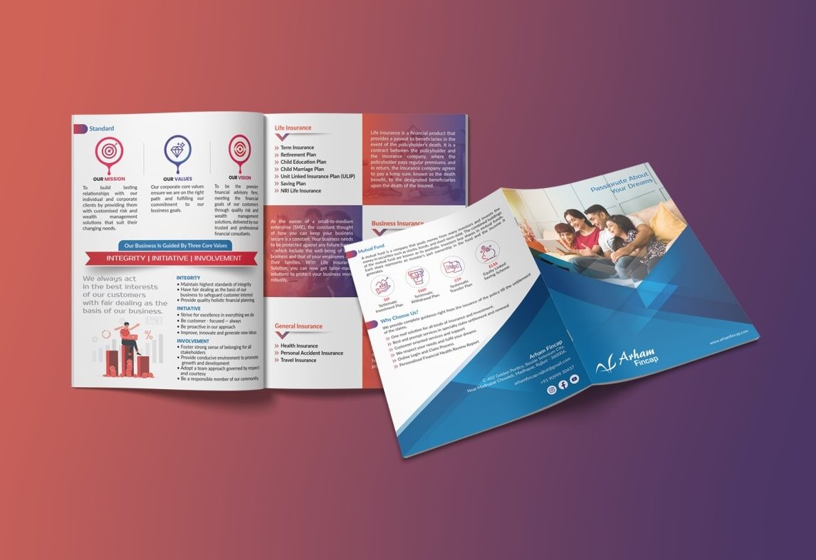 brochure design services Rajkot, creative brochure design, financial brochure design